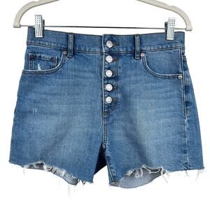 NEW Loft Denim Short High Rise Cut Off Button Fly Size 24 Raw Hem